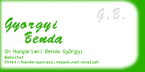 gyorgyi benda business card