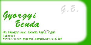 gyorgyi benda business card